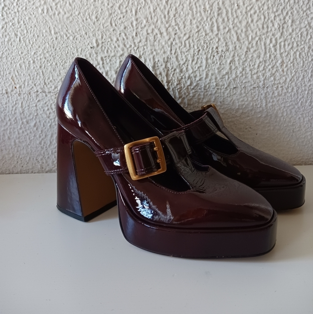 Vince Camuto Elegant Burgundy Marocean Platform Loafers Mary Jane size 7.5 - Picture 4 of 16